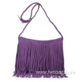 Hippie Leather Suede Women Hobo Sling Shoulder Bags Crossbody Messenger Handbag Fringe Tassel Bag